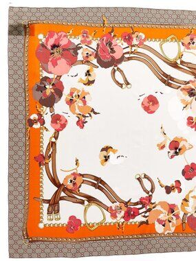 Gucci Silk Scarf Monogram Floral